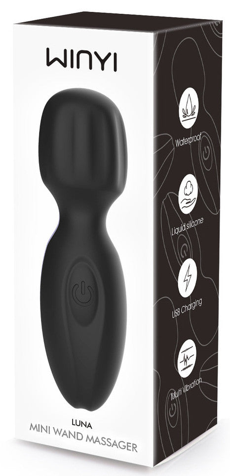 Mini Wand Lunius 11 cm Noir - 10 Vibrations