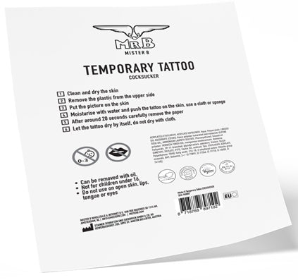 Tatouage éphémère COCK SUCKER 10 x 15cm