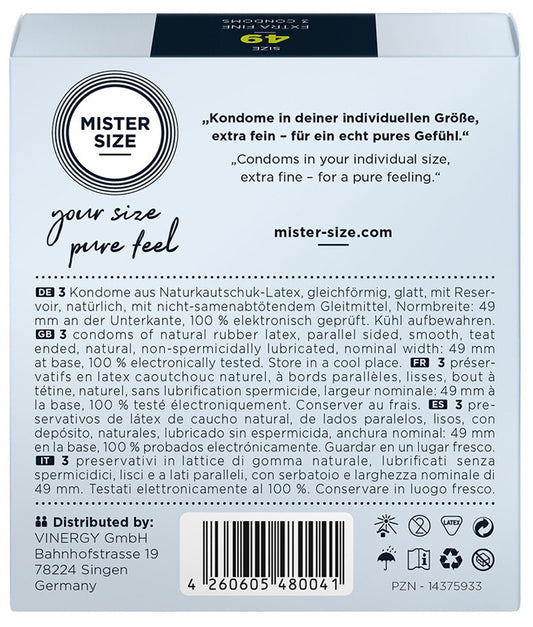 Préservatifs Mister Size 49mm x3