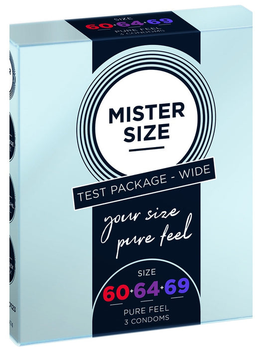 Préservatifs MISTER SIZE Échantillon 3 tailles 60, 64 et 69mm x3