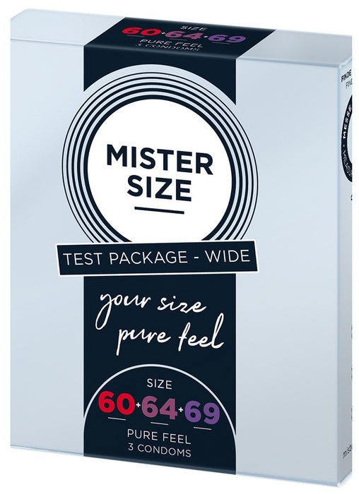 Préservatifs MISTER SIZE Échantillon 3 tailles 60, 64 et 69mm x3
