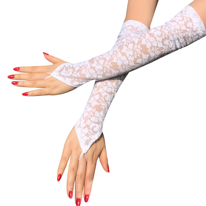 Mitaines Longues NESSA Blanches