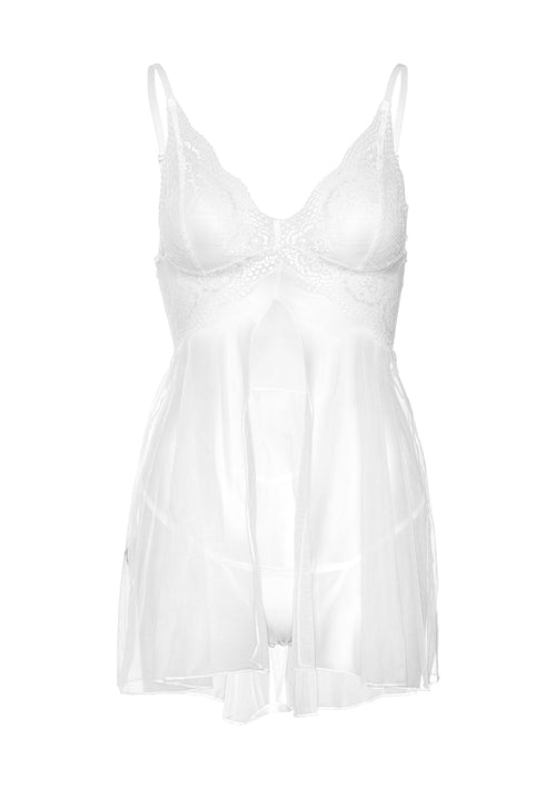Nuisette String Babydoll Blanc