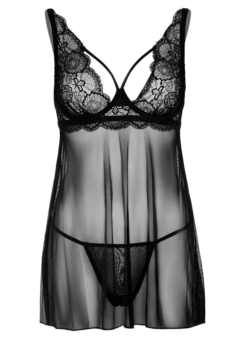 Nuisette String Underwire Sheer Noir