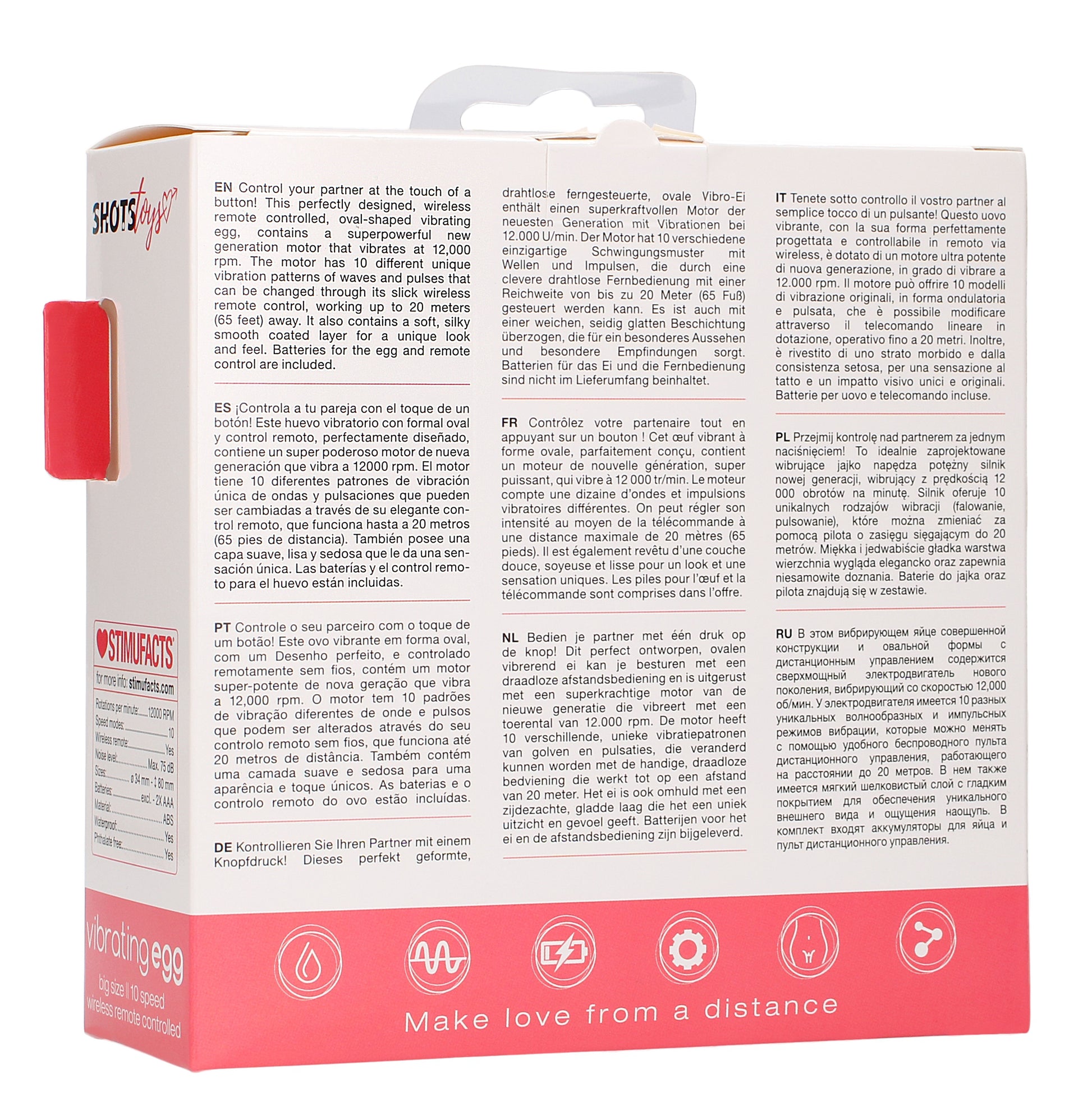 Oeuf vibrant sans fil SPLASH 8 x 3.4 cm Rose