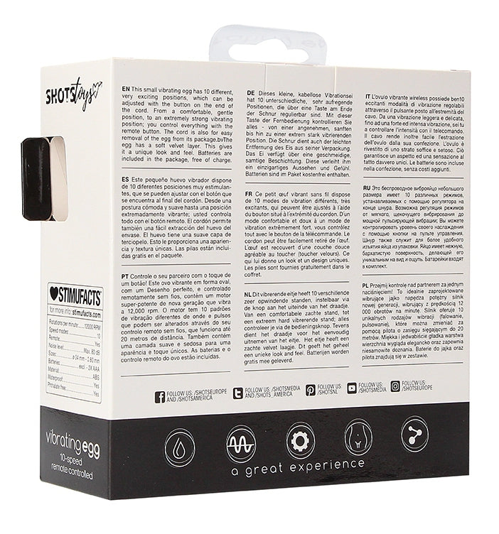 Oeuf vibrant sans fil Vibrating Egg 8 x 3.5cm Noir