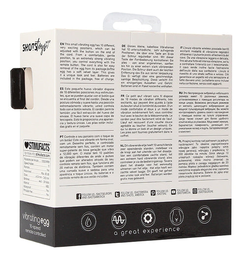 Oeuf vibrant sans fil Vibrating Egg 8 x 3.5cm Noir