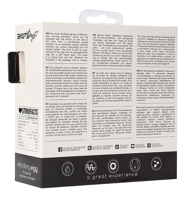 Oeuf vibrant sans fil Vibrating Egg 8 x 3.5cm Noir