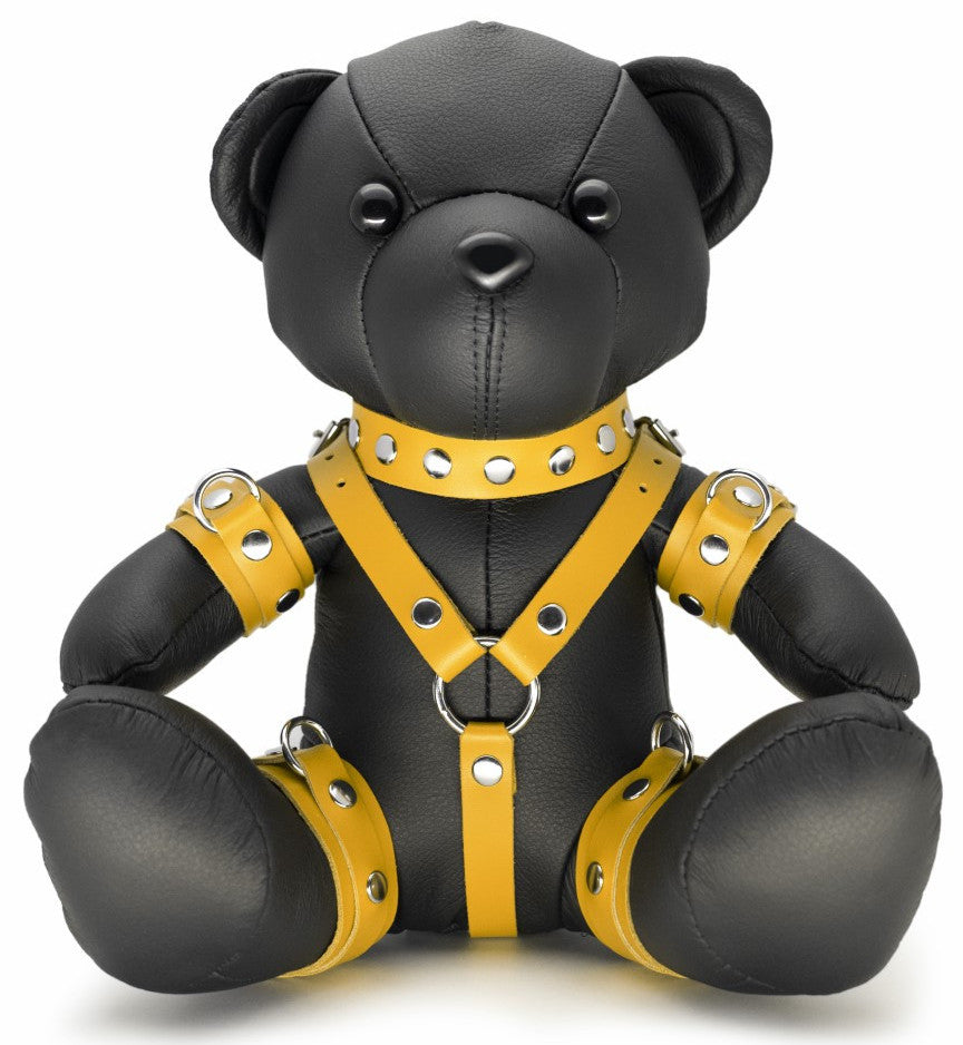 Ours en cuir Bendy The Bdsm Teddy Bear Jaune