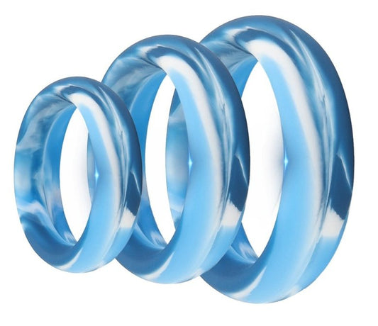 Pack 3 Cockrings Silimix Bleus