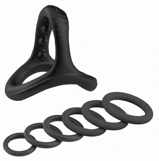 Pack 7 Cockrings Full Erect Noirs