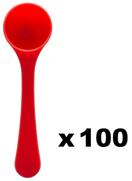 Pack de 100 cuillères rouges Dosage 6g