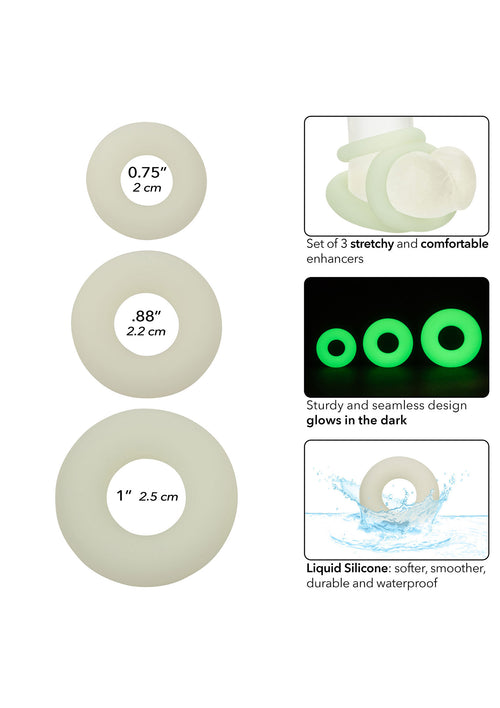 Pack de 3 Cockrings Phosphorescents ALPHA RING