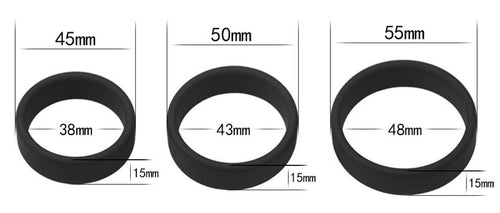Pack de 3 cockrings silicone SiliRing Noirs