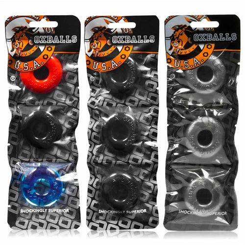 Pack de 3 mini cockrings Oxballs Gris