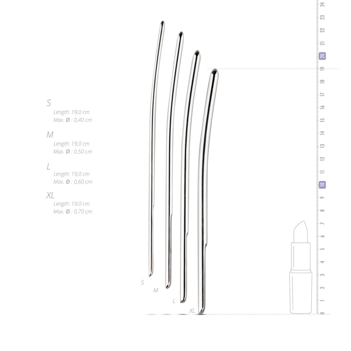 Pack de 4 tiges d'urètre 4-7mm