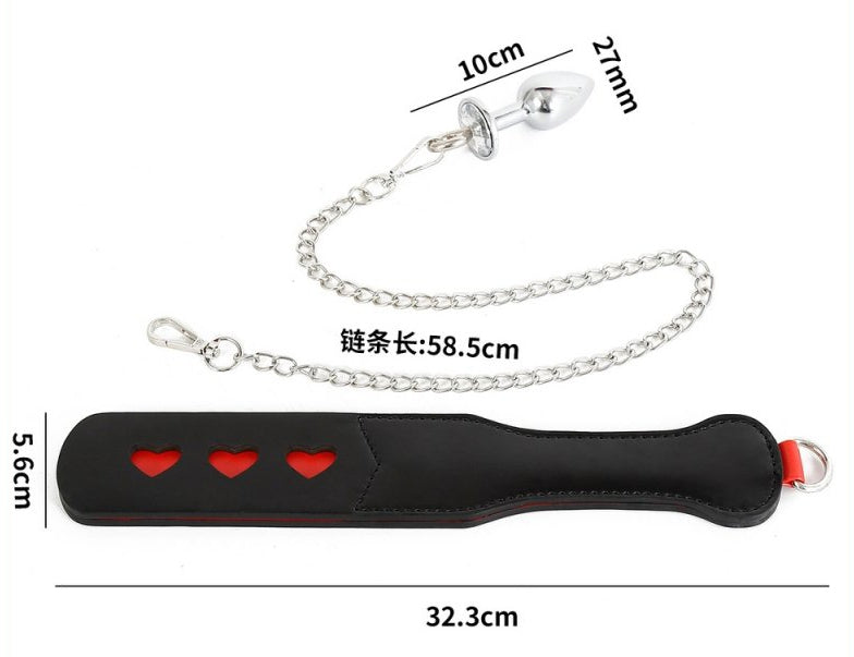 Paddle avec Chaîne et Plug Spank plug 30cm