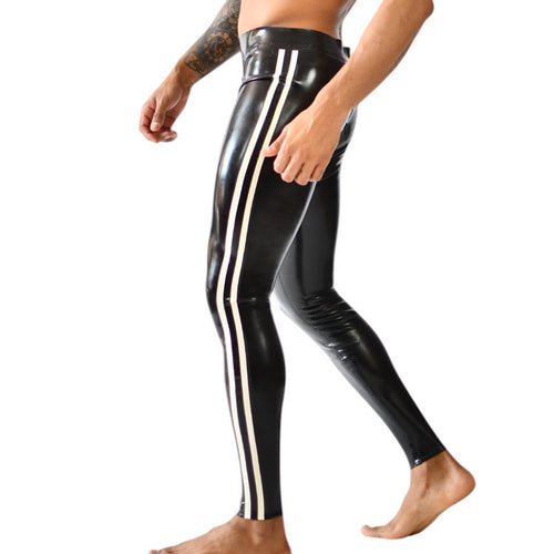 Pantalon en latex Xrub avec Zip Avant/Arrière Noir-Blanc