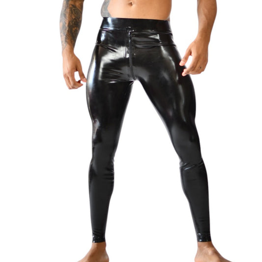 Pantalon en latex Xrub avec Zip Avant/Arrière Noir-Blanc