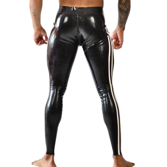Pantalon en latex Xrub avec Zip Avant/Arrière Noir-Blanc