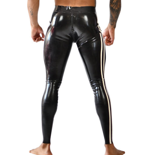 Pantalon en latex Xrub avec Zip Avant/Arrière Noir-Blanc