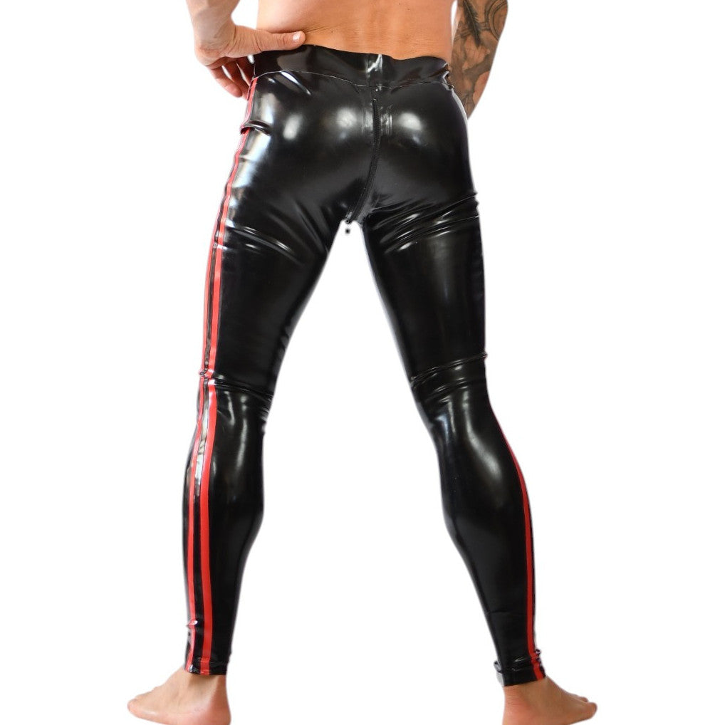 Pantalon en latex Xrub avec Zip Avant/Arrière Noir-Rouge