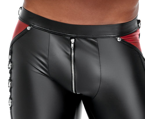 Pantalon ORMETO Noir-Rouge