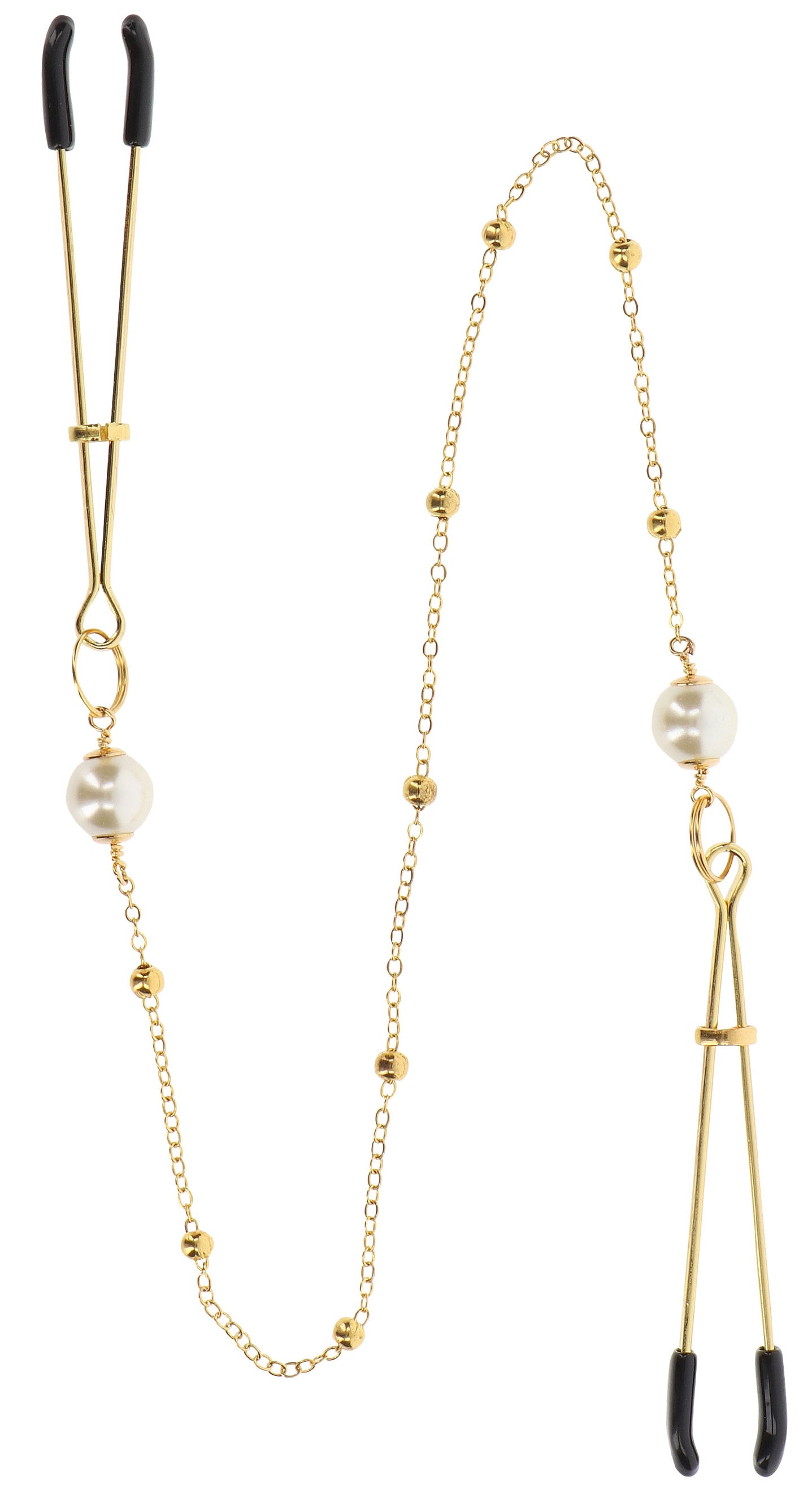 Pince-tétons avec chaîne Tweezers Pearls Taboom Dorées