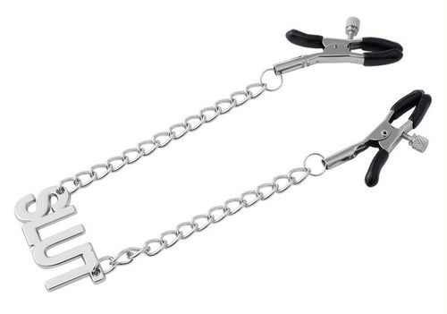 Pince-Tétons avec plaque Slut 38cm