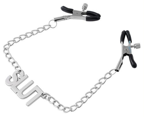 Pince-Tétons avec plaque Slut 38cm