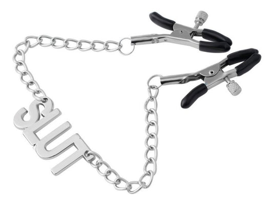 Pince-Tétons avec plaque Slut 38cm