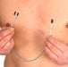 Pinces à seins plates métalliques avec chaine