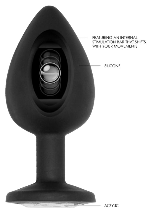 Plug anal silicone SELF MOTION 8 x 4 cm noir
