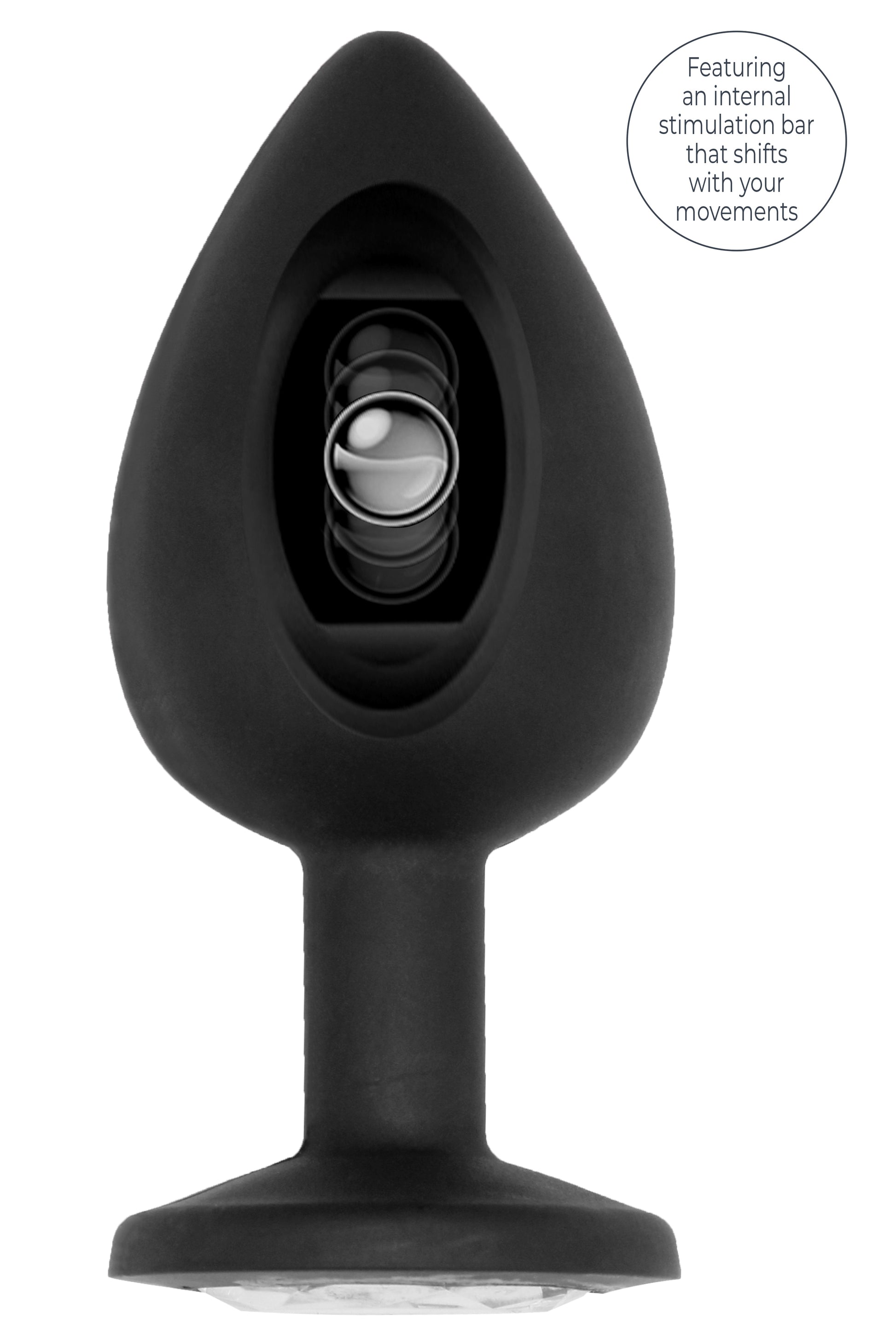 Plug anal silicone SELF MOTION 8 x 4 cm noir
