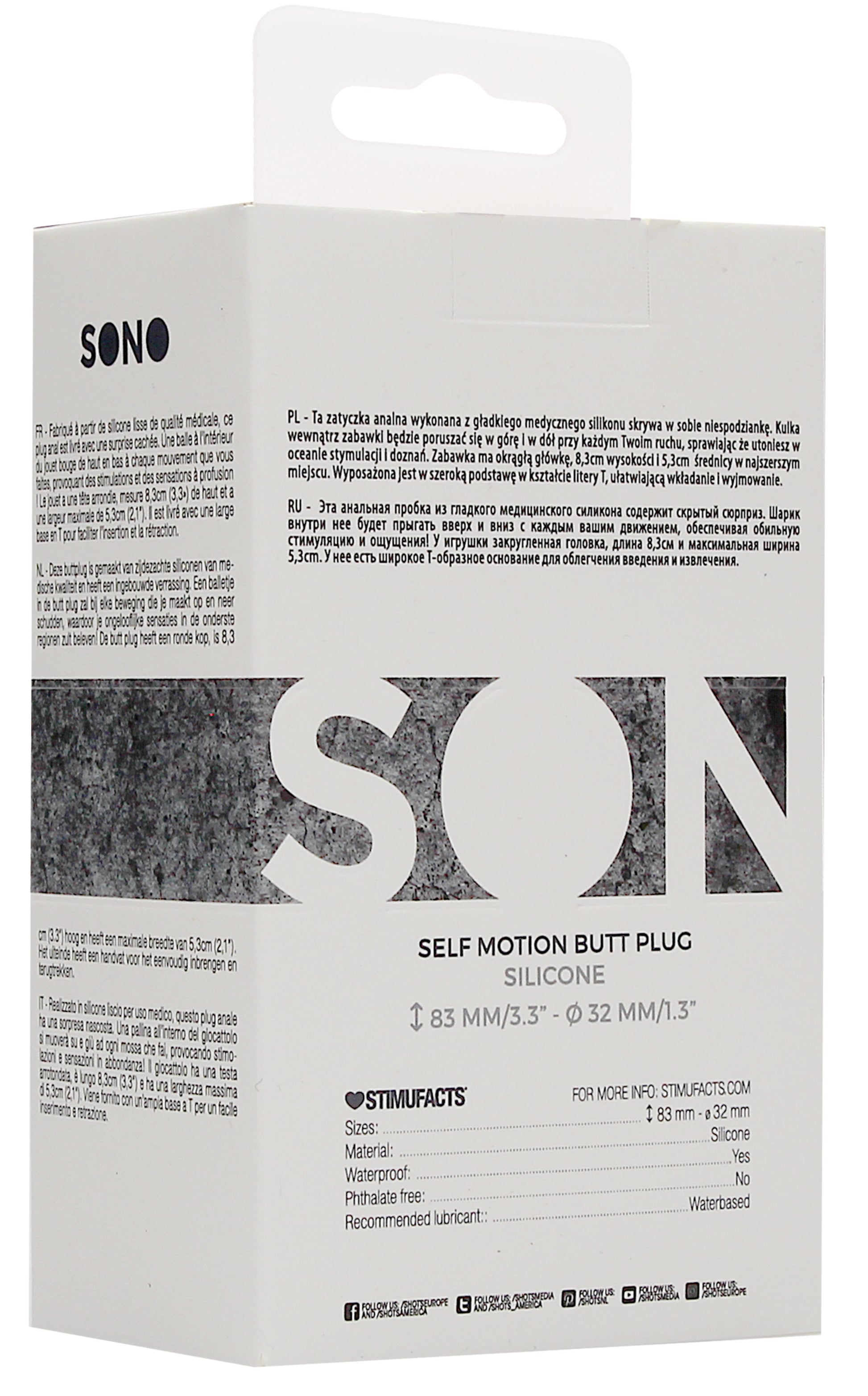Plug anal silicone SELF MOTION 8 x 4 cm noir