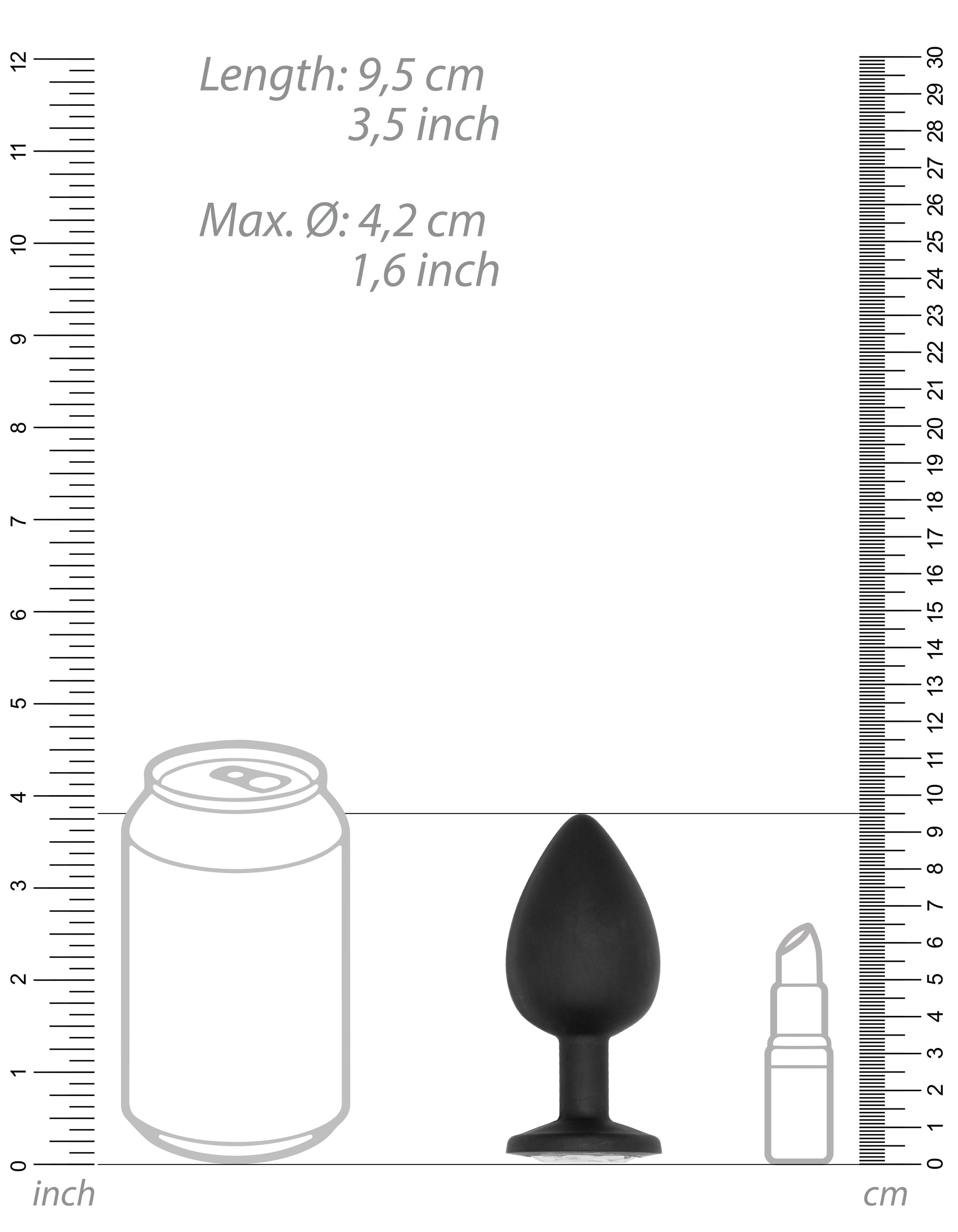 Plug anal silicone SELF MOTION 8 x 4 cm noir