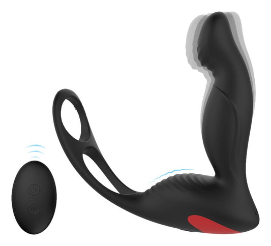 Plug avec Cockring Langer P-Spot 10 x 3 cm