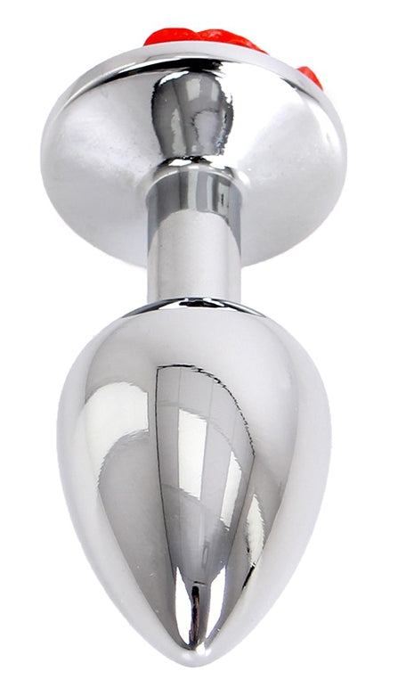 Plug Bijou anal Alu avec Rose 6 x 2.8 cm