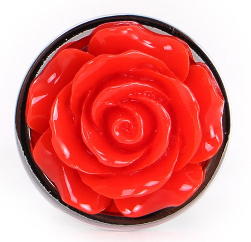 Plug Bijou anal Alu avec Rose 6 x 2.8 cm