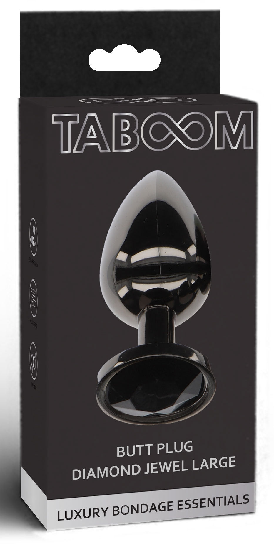 Plug Bijou Anal Diamond Jewel L 8 x 4cm Noir