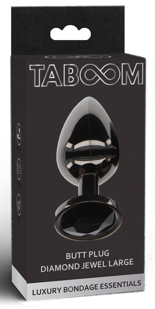 Plug Bijou Anal Diamond Jewel L 8 x 4cm Noir