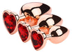 Plug Bijou Anal Gold Heart S 6 x 2.7 cm Rouge