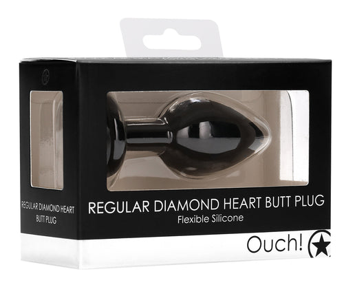 Plug Bijou Anal silicone Heart Noir 6 x 2.8 cm