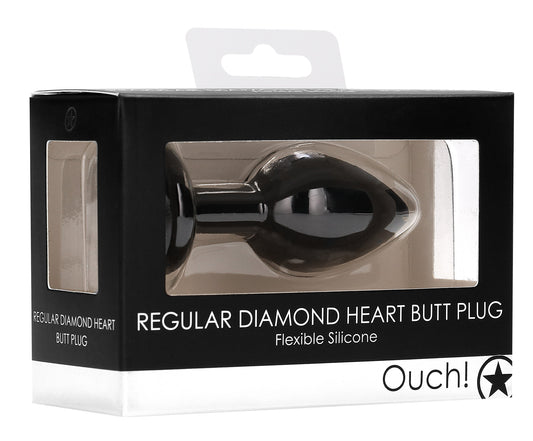 Plug Bijou Anal silicone Heart Noir 6 x 2.8 cm