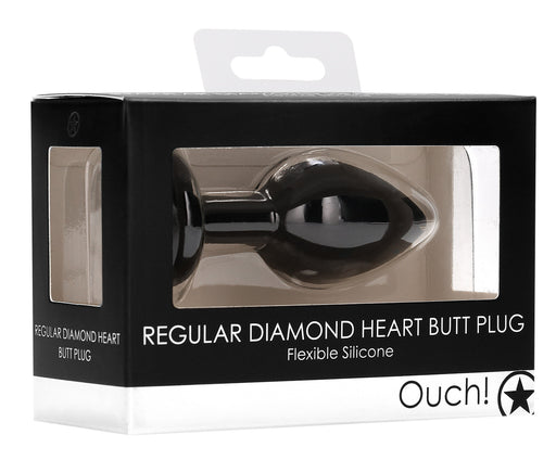 Plug Bijou Anal silicone Heart Noir 6 x 2.8 cm