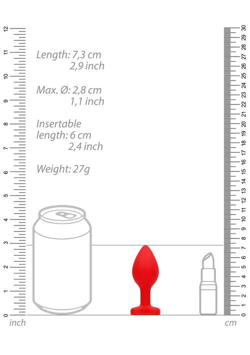 Plug Bijou Anal Silicone Heart Rouge 6 x 2.8 cm