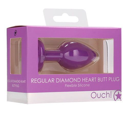 Plug Bijou Anal silicone Heart Violet 6 x 2.8 cm