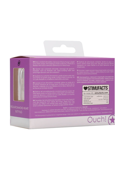 Plug Bijou Anal silicone Heart Violet 6 x 2.8 cm