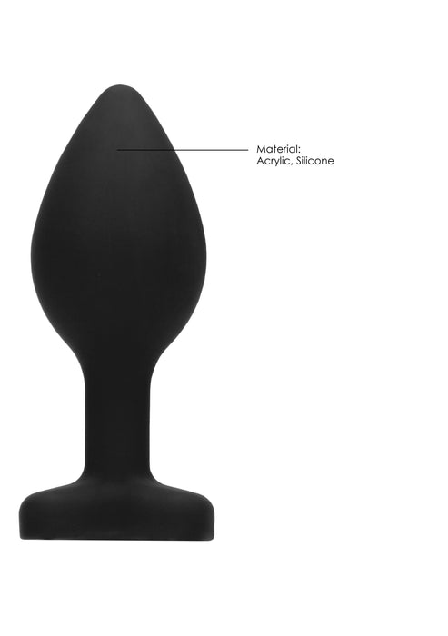 Plug Bijou Anal Silicone Heart Noir 7 x 3.5 cm