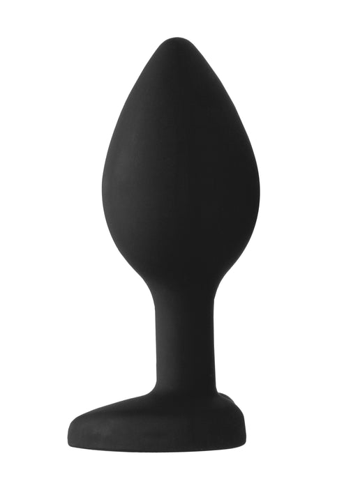 Plug Bijou Anal Silicone Heart Noir 7 x 3.5 cm